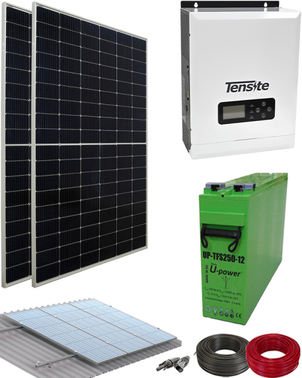 Kit Solar Fotovoltaico Aislada 1000W 12V 3000Whdia