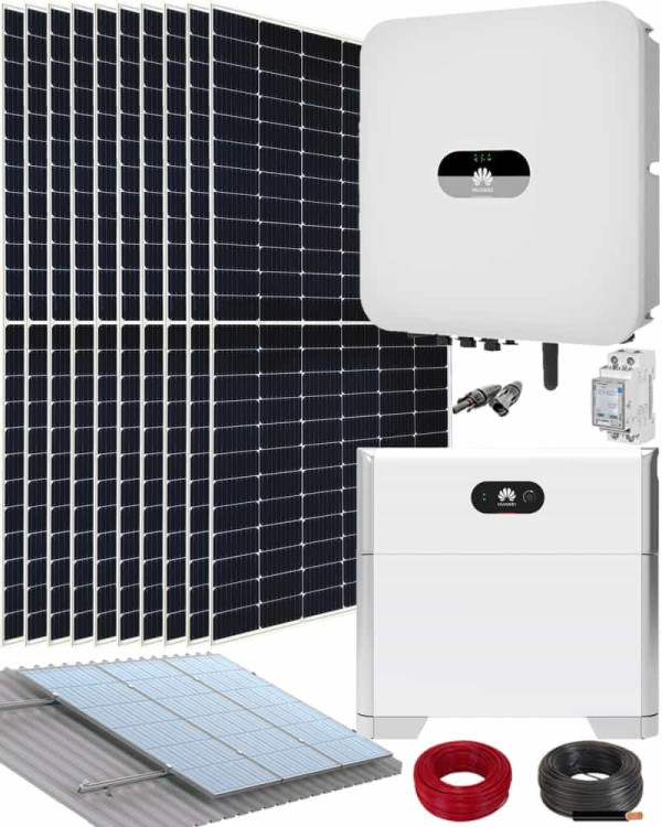 https://cdn.autosolar.es/images/1507113/estructura-2-paneles-coplanar-falcat.jpg Kit Instalación Placas Solares Autoconsumo 5000W con batería Huawei Luna