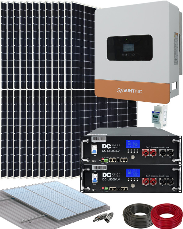 Kit Solar para Instalación Paneles Solares con Inversor Híbrido Suntaic STH6M-2/GEN 6000W y Batería Litio DC 48V DC-5000/LV Kit Solar para Instalación Paneles Solares con Inversor Híbrido Suntaic STH6M-2/GEN 6000W y Batería Litio DC 48V DC-5000/LV