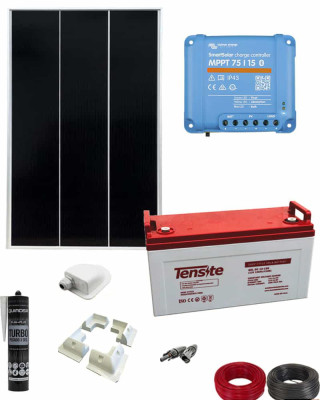 Kit Solar Camper 200W 12V con estructura 1000Whdia